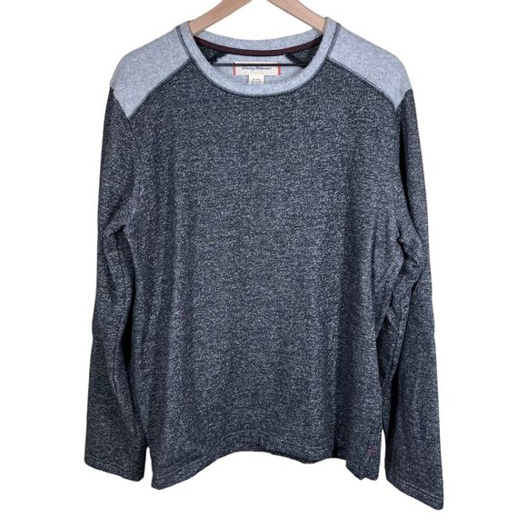 Tommy Bahama Mens Top‎ XL Gray Two Tone Fleece Lounge Sleepwear Sweater Pullover - Picture 1 of 8